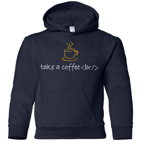 Sweatshirts Navy / YS Take A Coffee Break Youth Hoodie