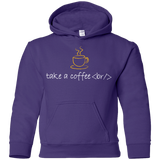Sweatshirts Purple / YS Take A Coffee Break Youth Hoodie