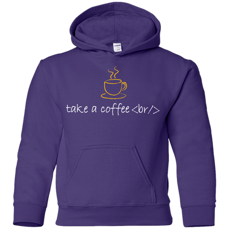Sweatshirts Purple / YS Take A Coffee Break Youth Hoodie