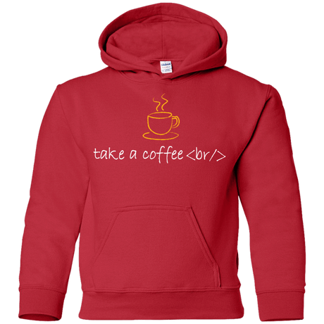 Sweatshirts Red / YS Take A Coffee Break Youth Hoodie