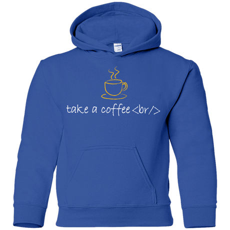 Sweatshirts Royal / YS Take A Coffee Break Youth Hoodie