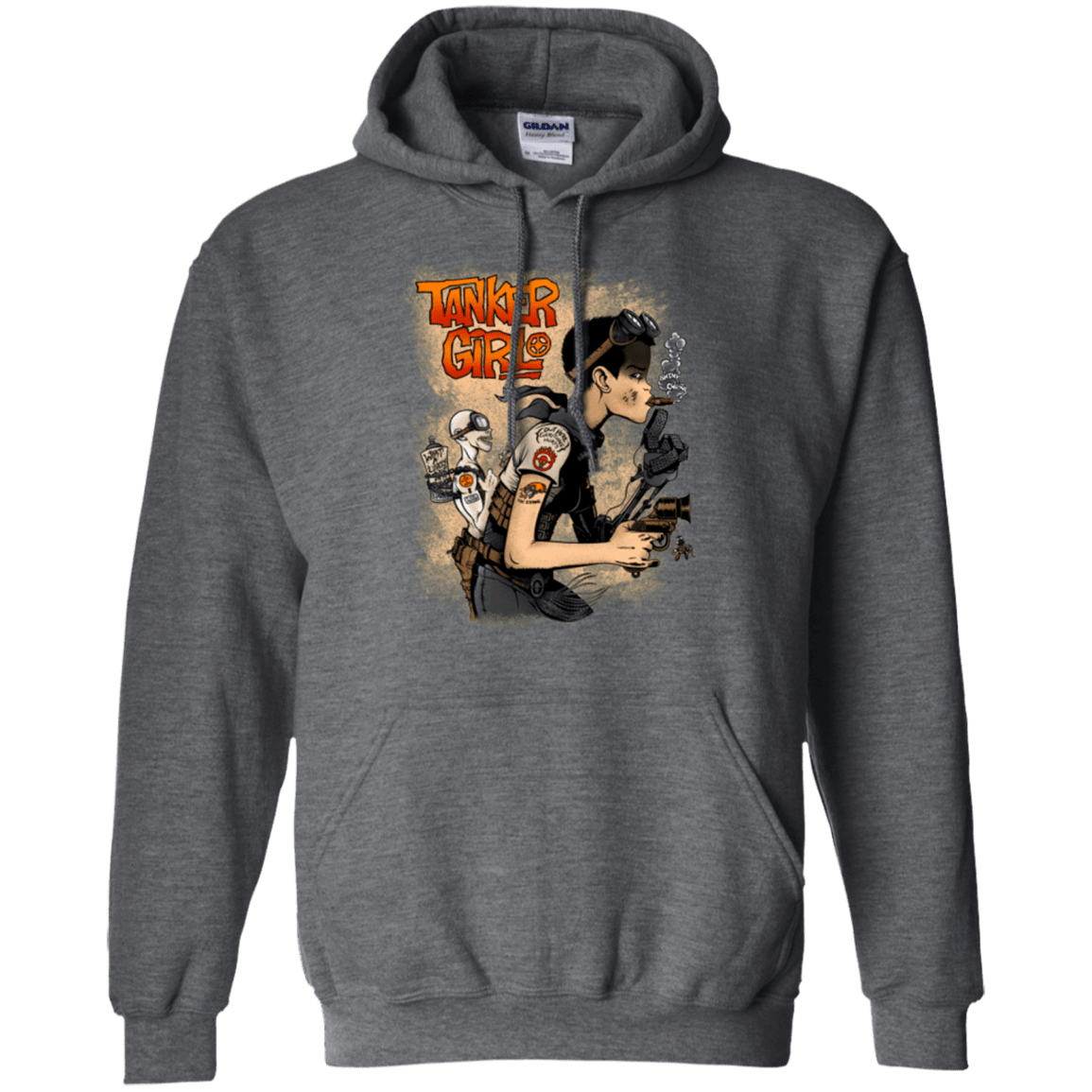 Sweatshirts Dark Heather / Small Tanker Girl Pullover Hoodie