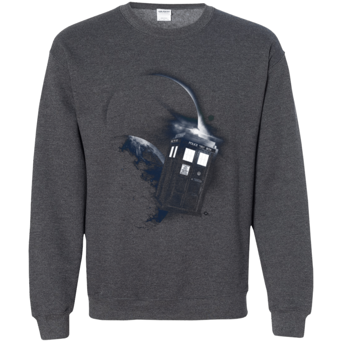 Sweatshirts Dark Heather / Small TARDIS 2 Crewneck Sweatshirt