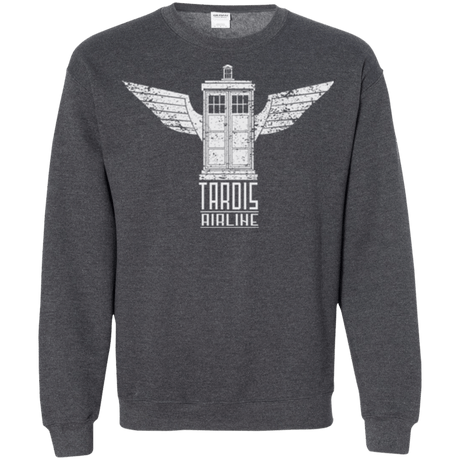Sweatshirts Dark Heather / Small Tardis Airline Crewneck Sweatshirt