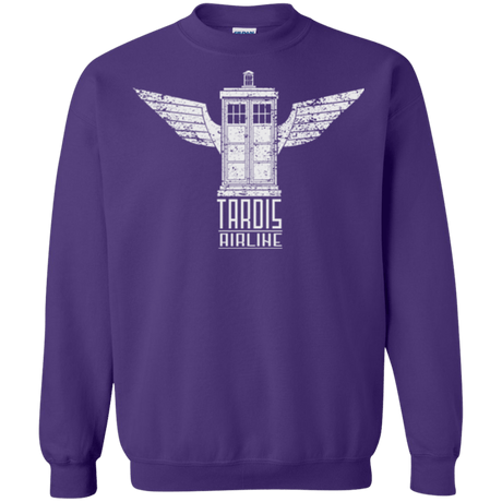 Sweatshirts Purple / Small Tardis Airline Crewneck Sweatshirt