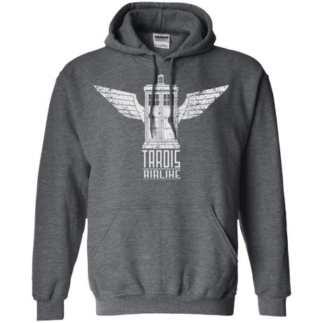 Sweatshirts Dark Heather / Small Tardis Airline Pullover Hoodie