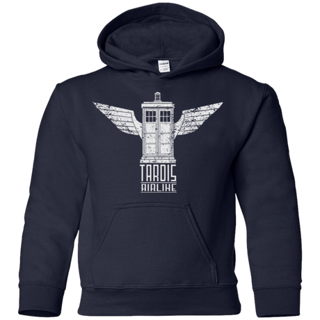 Sweatshirts Navy / YS Tardis Airline Youth Hoodie