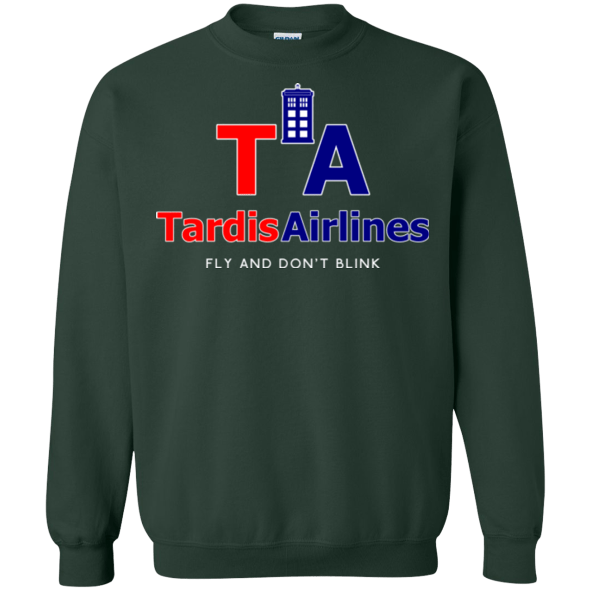 Sweatshirts Forest Green / Small Tardis Airlines Crewneck Sweatshirt