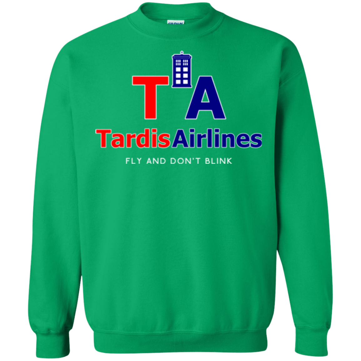 Sweatshirts Irish Green / Small Tardis Airlines Crewneck Sweatshirt