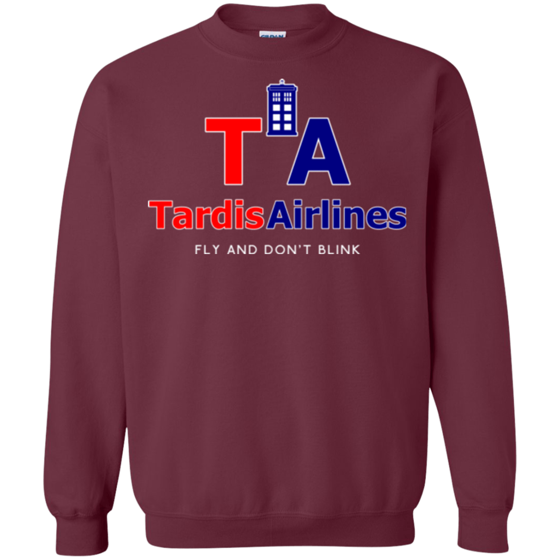 Sweatshirts Maroon / Small Tardis Airlines Crewneck Sweatshirt