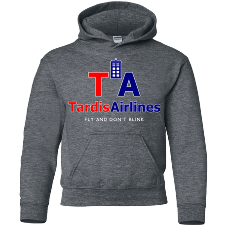 Sweatshirts Dark Heather / YS Tardis Airlines Youth Hoodie