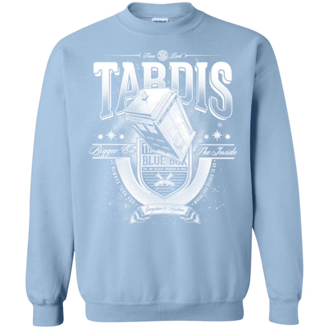 Sweatshirts Light Blue / Small Tardis Crewneck Sweatshirt