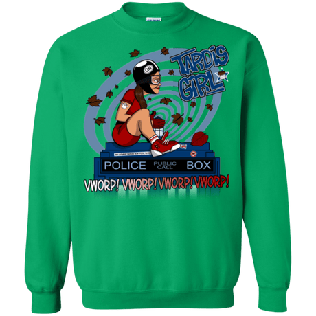 Sweatshirts Irish Green / Small Tardis Girl Crewneck Sweatshirt