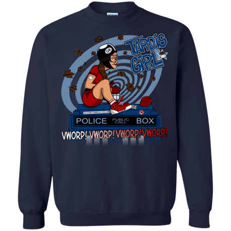 Sweatshirts Navy / Small Tardis Girl Crewneck Sweatshirt