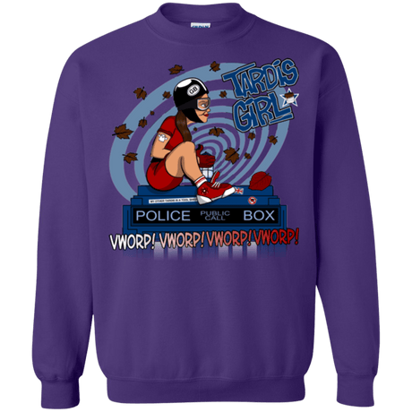 Sweatshirts Purple / Small Tardis Girl Crewneck Sweatshirt