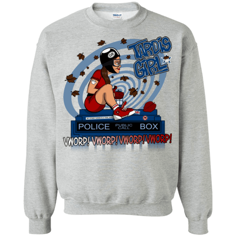 Sweatshirts Sport Grey / Small Tardis Girl Crewneck Sweatshirt