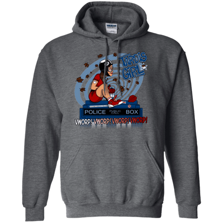 Sweatshirts Dark Heather / Small Tardis Girl Pullover Hoodie