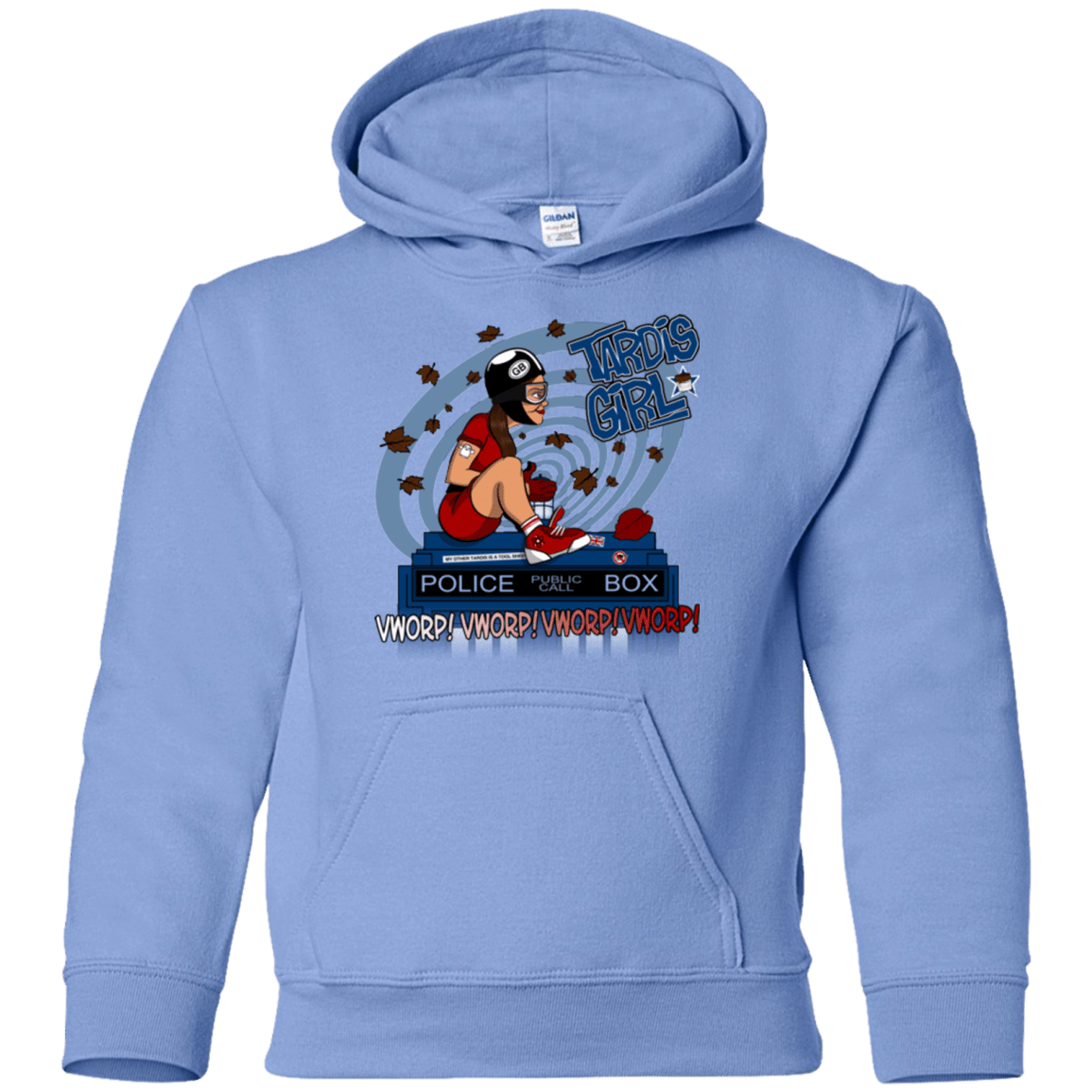 Sweatshirts Carolina Blue / YS Tardis Girl Youth Hoodie