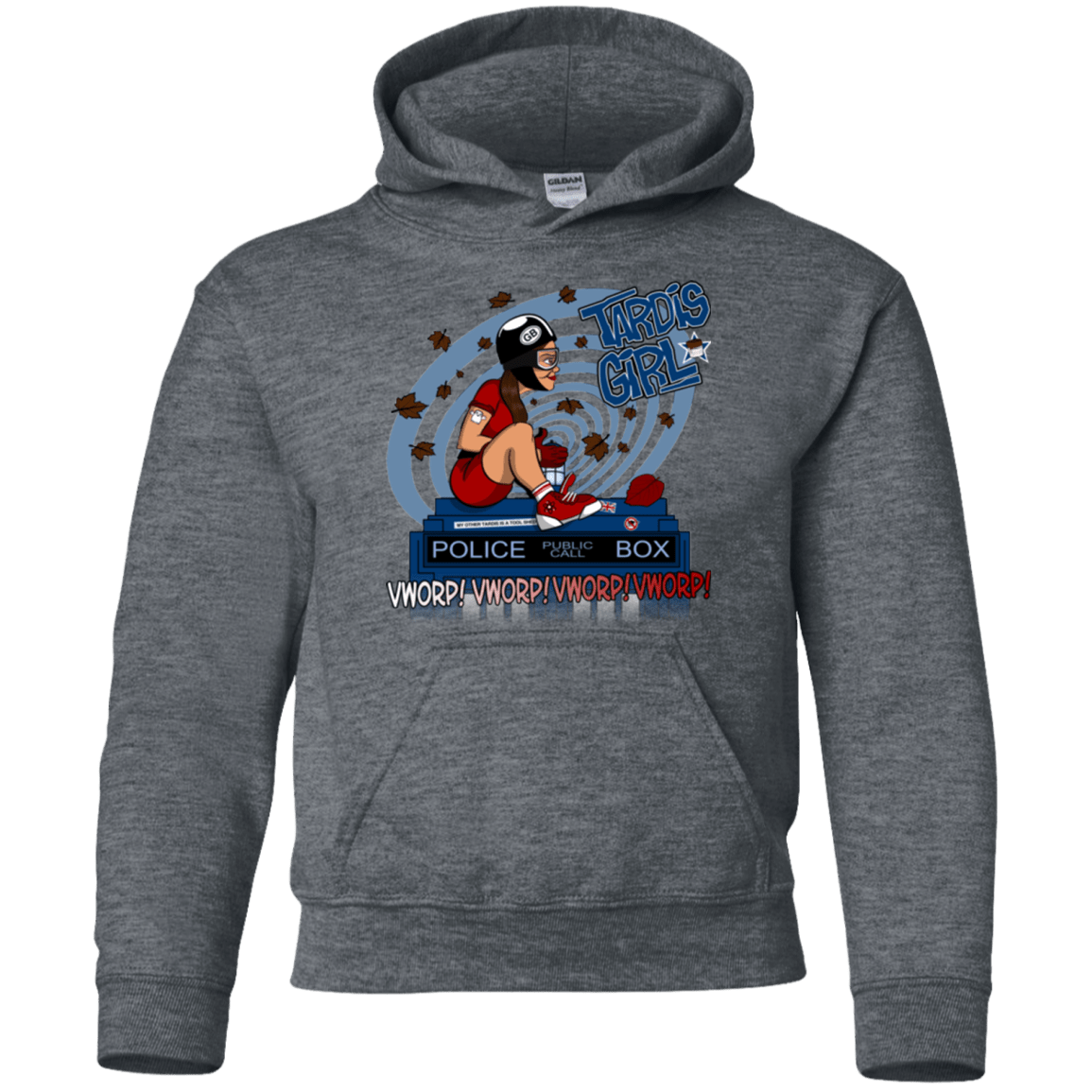 Sweatshirts Dark Heather / YS Tardis Girl Youth Hoodie