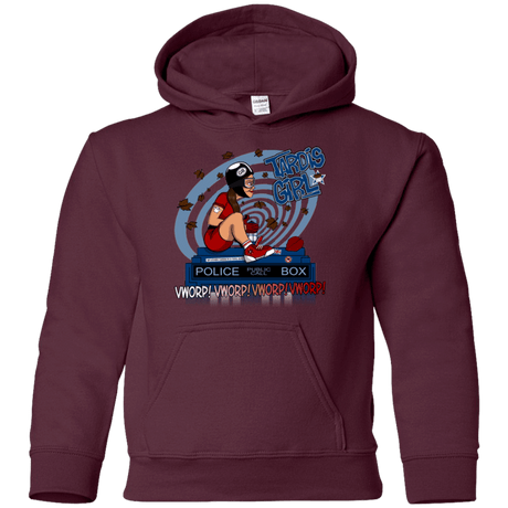Sweatshirts Maroon / YS Tardis Girl Youth Hoodie