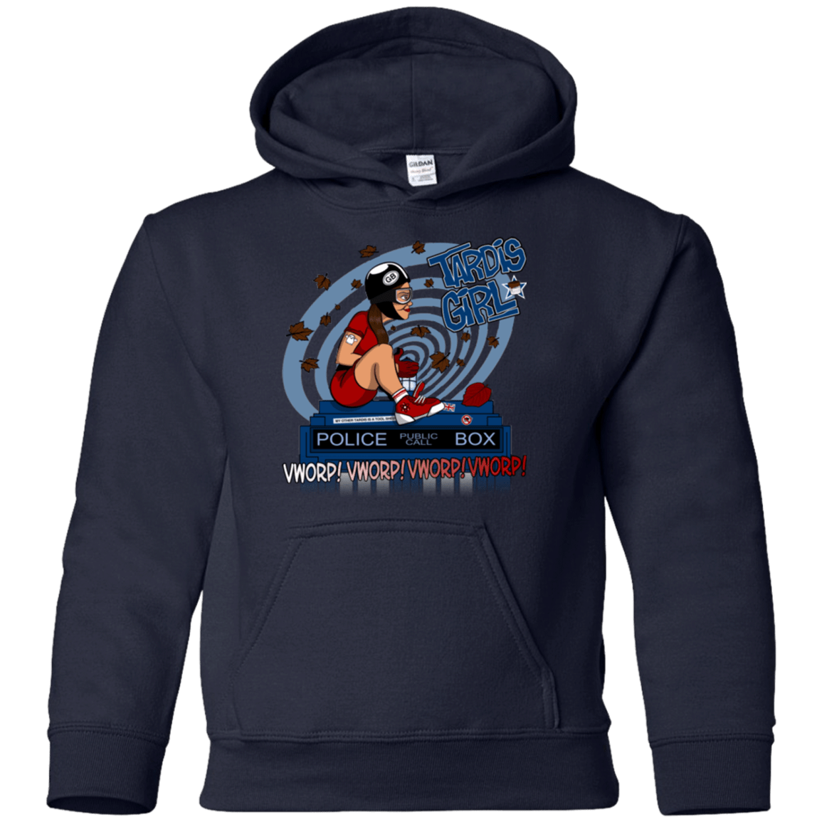 Sweatshirts Navy / YS Tardis Girl Youth Hoodie