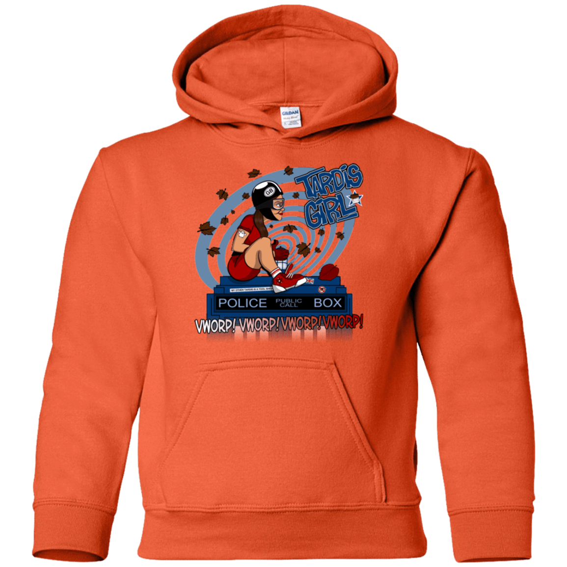Sweatshirts Orange / YS Tardis Girl Youth Hoodie