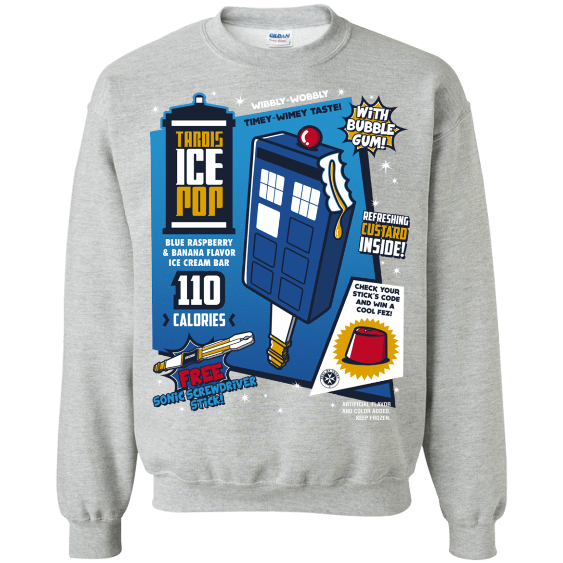 Sweatshirts Sport Grey / S Tardis Ice Pop Crewneck Sweatshirt