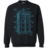 Sweatshirts Black / S Tardis Plan Crewneck Sweatshirt