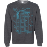 Sweatshirts Dark Heather / S Tardis Plan Crewneck Sweatshirt