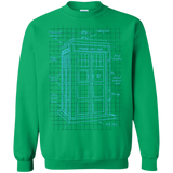 Sweatshirts Irish Green / S Tardis Plan Crewneck Sweatshirt