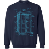 Sweatshirts Navy / S Tardis Plan Crewneck Sweatshirt