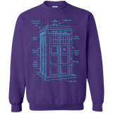 Sweatshirts Purple / S Tardis Plan Crewneck Sweatshirt