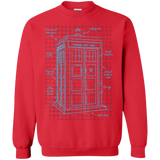 Sweatshirts Red / S Tardis Plan Crewneck Sweatshirt