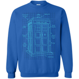 Sweatshirts Royal / S Tardis Plan Crewneck Sweatshirt