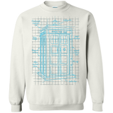 Sweatshirts White / S Tardis Plan Crewneck Sweatshirt