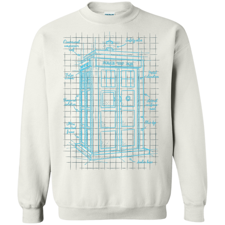 Sweatshirts White / S Tardis Plan Crewneck Sweatshirt