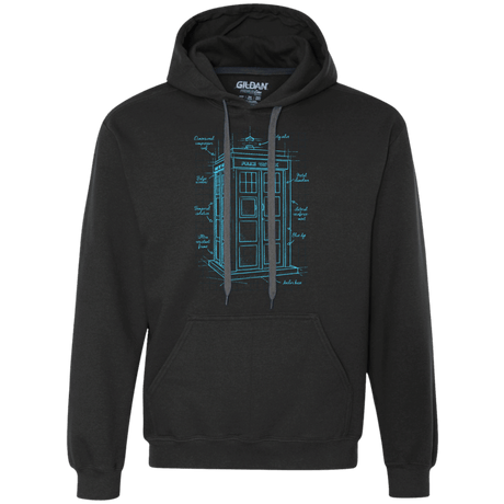 Sweatshirts Black / S Tardis Plan Premium Fleece Hoodie