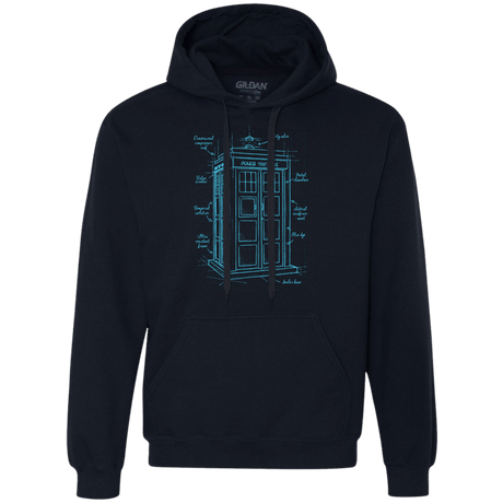 Sweatshirts Navy / S Tardis Plan Premium Fleece Hoodie