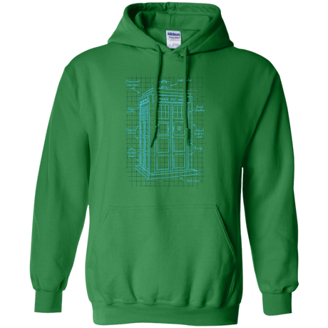 Sweatshirts Irish Green / S Tardis Plan Pullover Hoodie