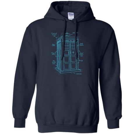 Sweatshirts Navy / S Tardis Plan Pullover Hoodie