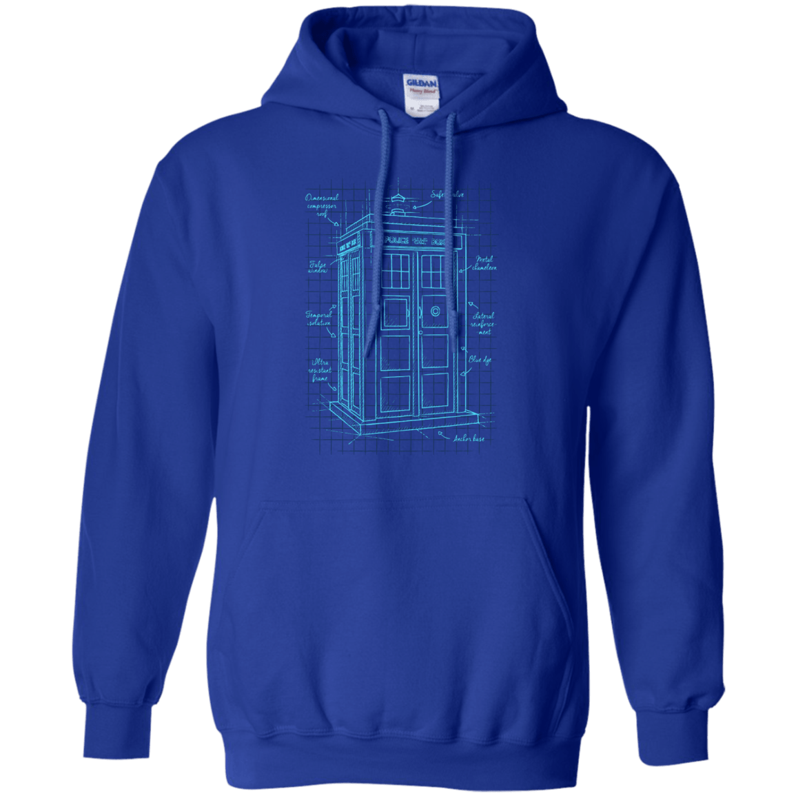 Sweatshirts Royal / S Tardis Plan Pullover Hoodie