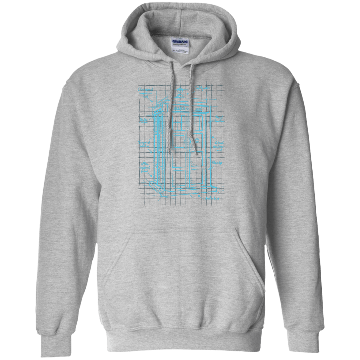 Sweatshirts Sport Grey / S Tardis Plan Pullover Hoodie