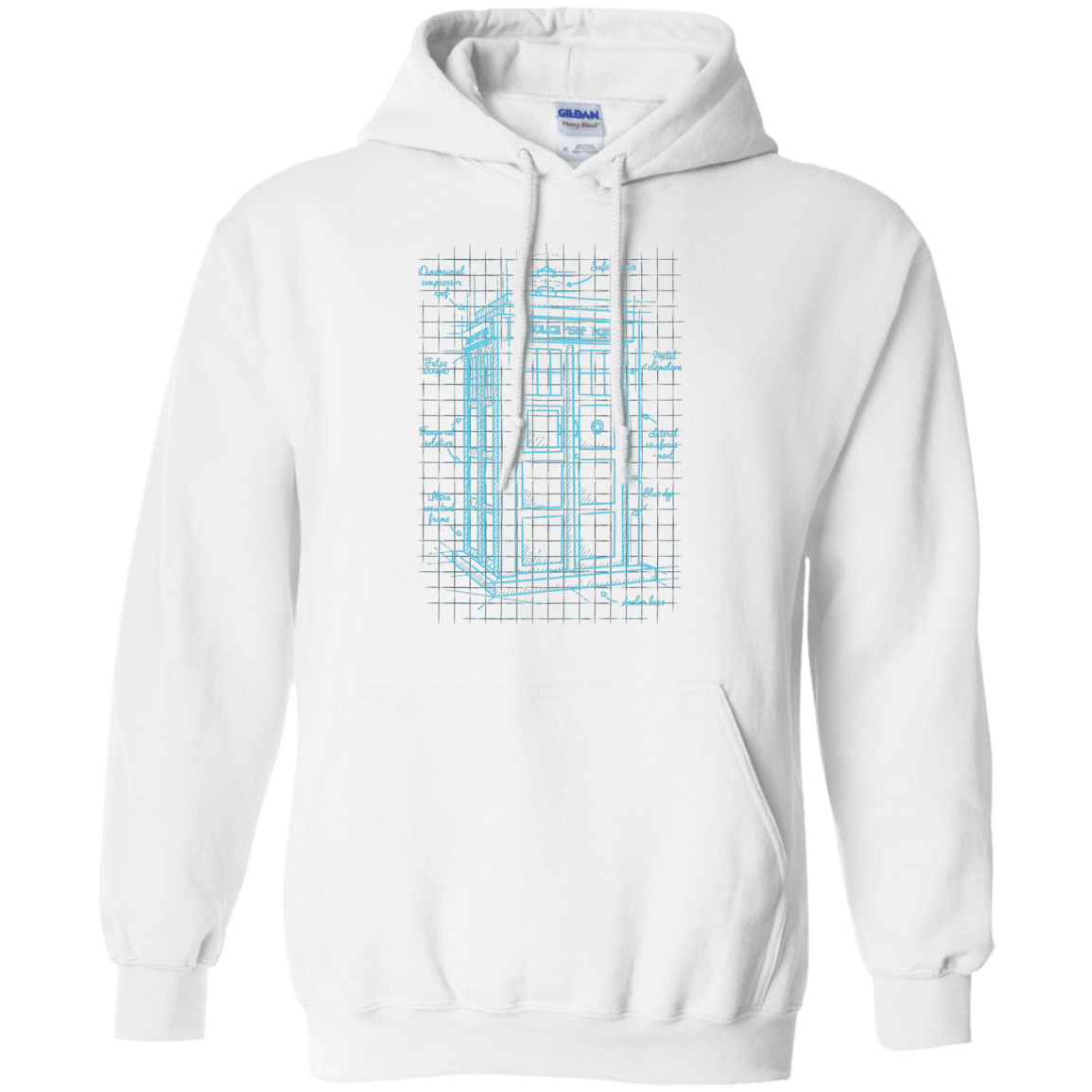 Sweatshirts White / S Tardis Plan Pullover Hoodie