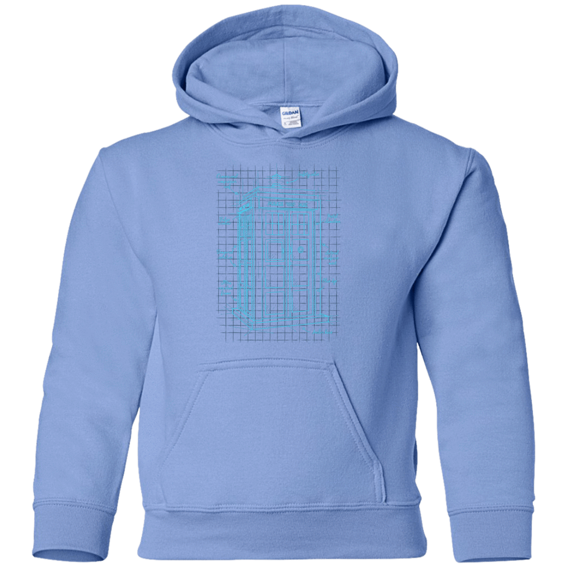 Sweatshirts Carolina Blue / YS Tardis Plan Youth Hoodie