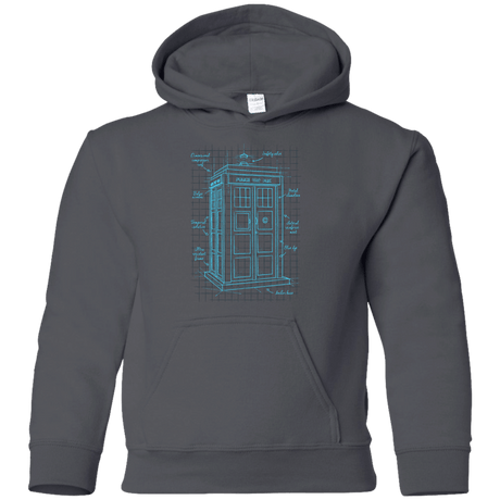 Sweatshirts Charcoal / YS Tardis Plan Youth Hoodie