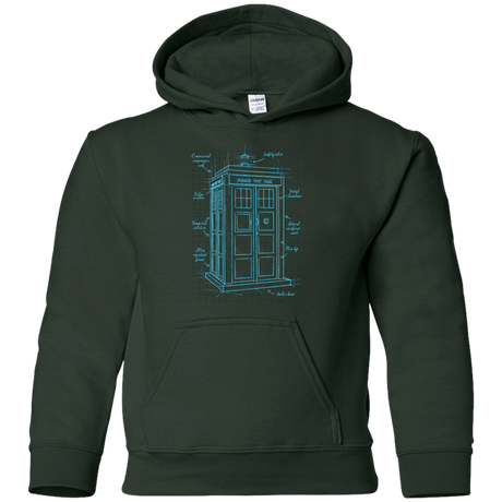 Sweatshirts Forest Green / YS Tardis Plan Youth Hoodie