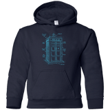 Sweatshirts Navy / YS Tardis Plan Youth Hoodie