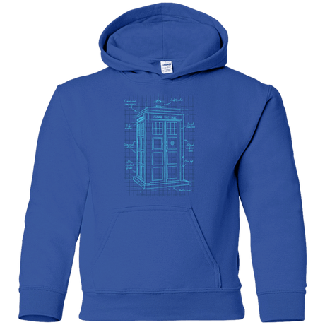 Sweatshirts Royal / YS Tardis Plan Youth Hoodie