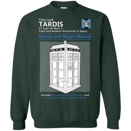 Sweatshirts Forest Green / Small TARDIS SERVICE AND REPAIR MANUAL Crewneck Sweatshirt