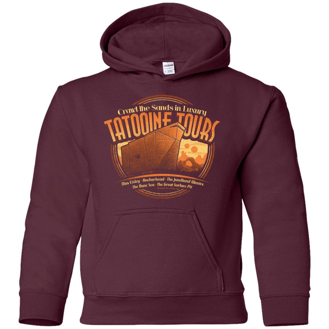 Sweatshirts Maroon / YS Tatooine Tours Youth Hoodie